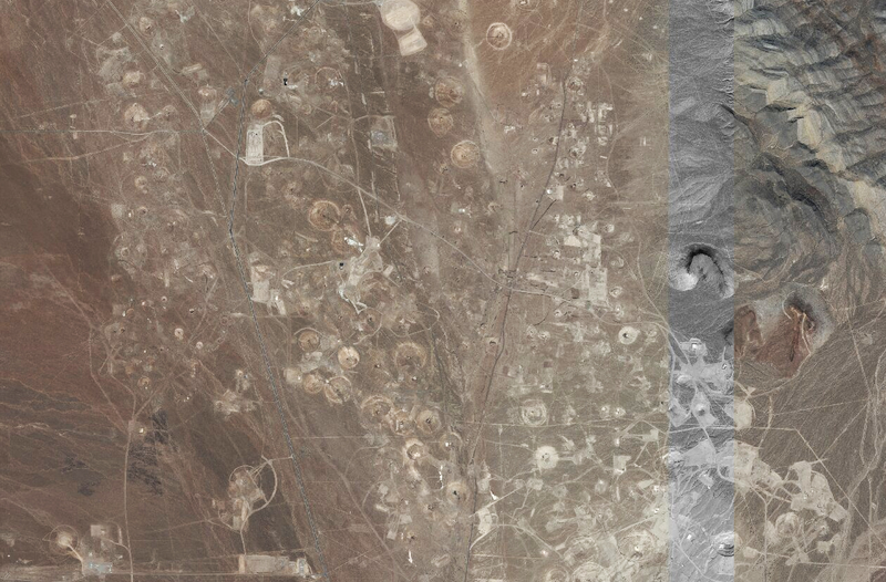 Illustration for article titled See Nevada's Hellish Nuclear Moonscape From Above